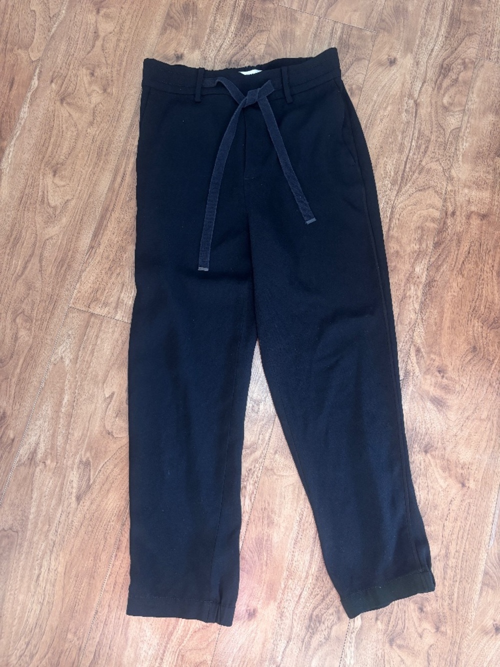 Vince Black Pull-On Trousers Tie Waist Drawstring Tapered Pants Women’s S